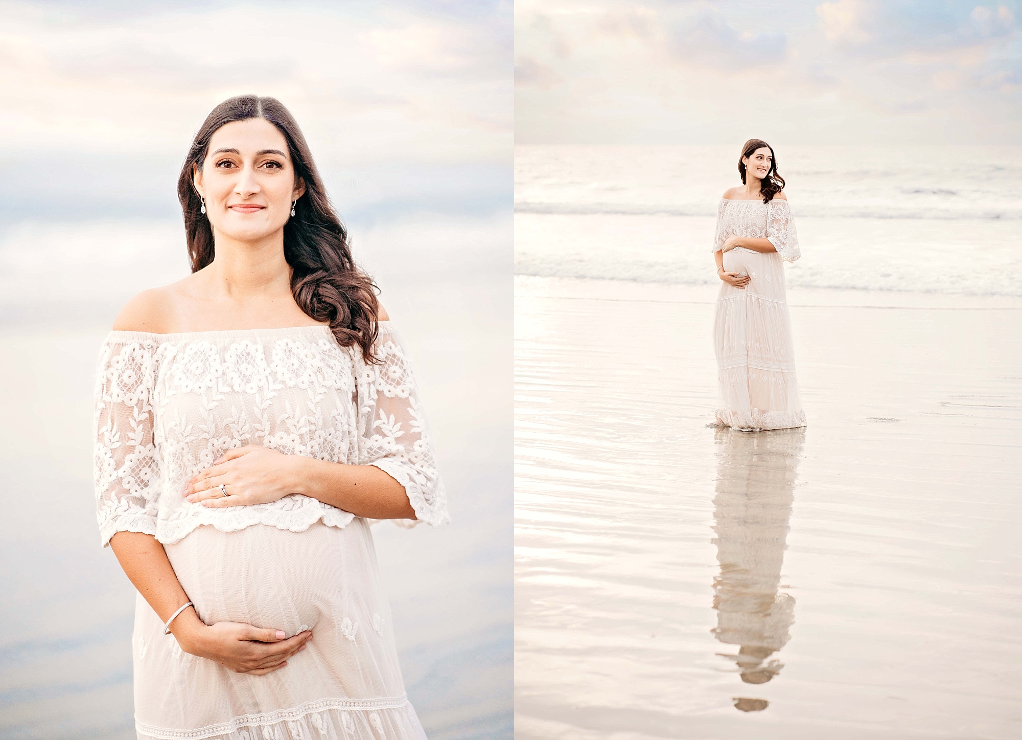 Maternity portraits at San Diego beach 