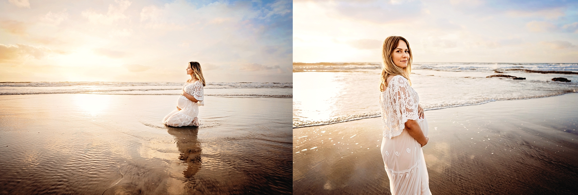 San Diego maternity photo shoot at the beach at sunset 