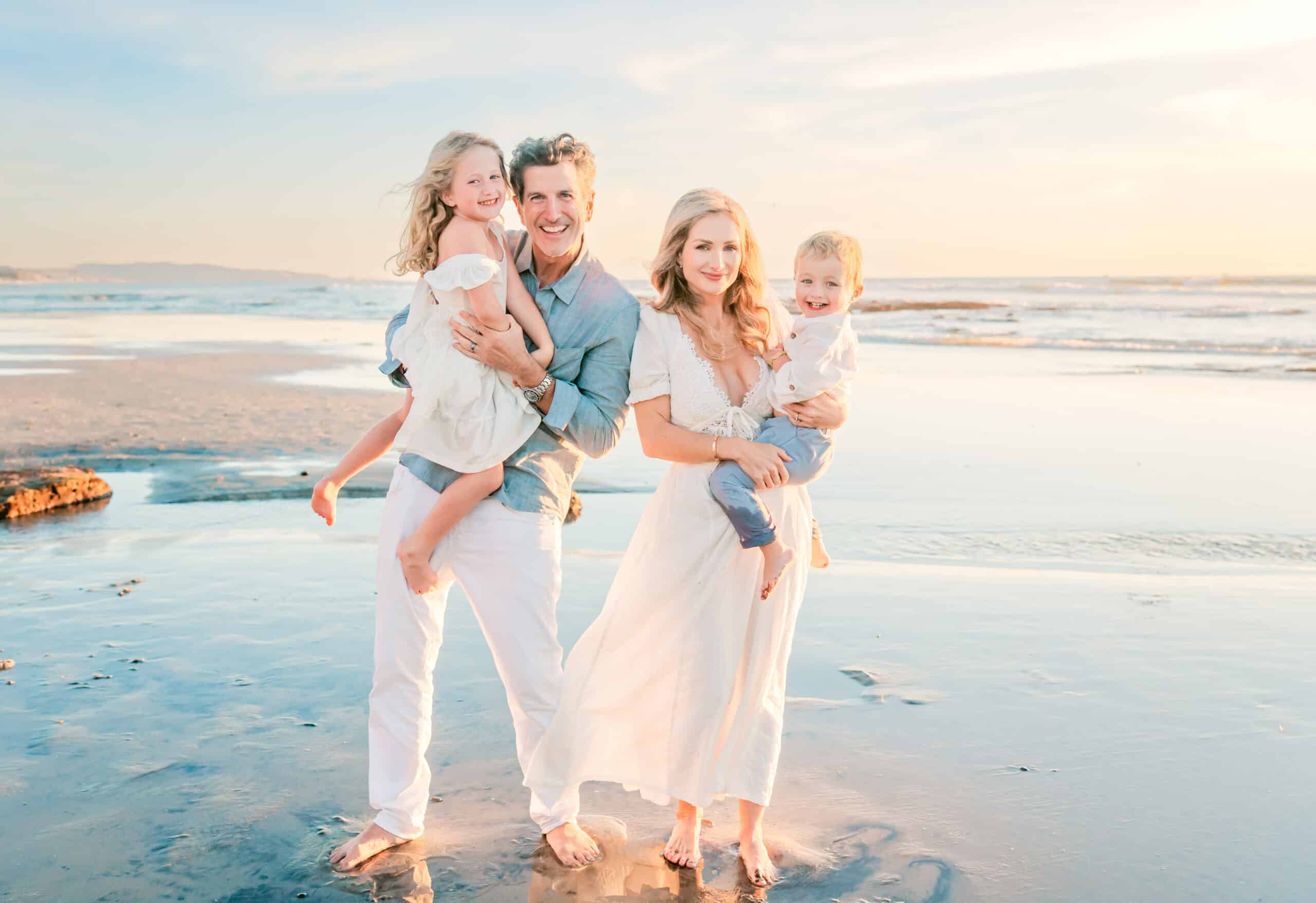 Oceanside family photography session on the beach at sunset