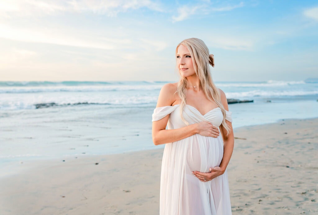 10 Essential Tips to Prepare for Your Carlsbad Maternity Photography Session 2 Romantic maternity photography on Coronado Island at golden hour