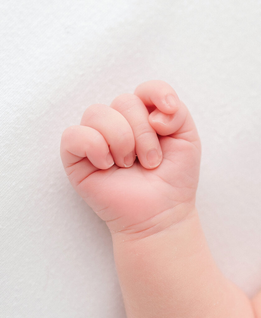 When to book newborn photographer for sleepy curled up newborn photos